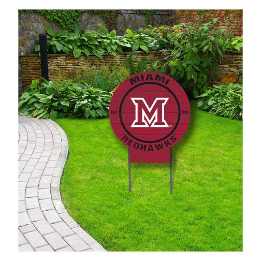 Circle Color Logo Lawn Sign Miami of Ohio Redhawks - The Flag Lady