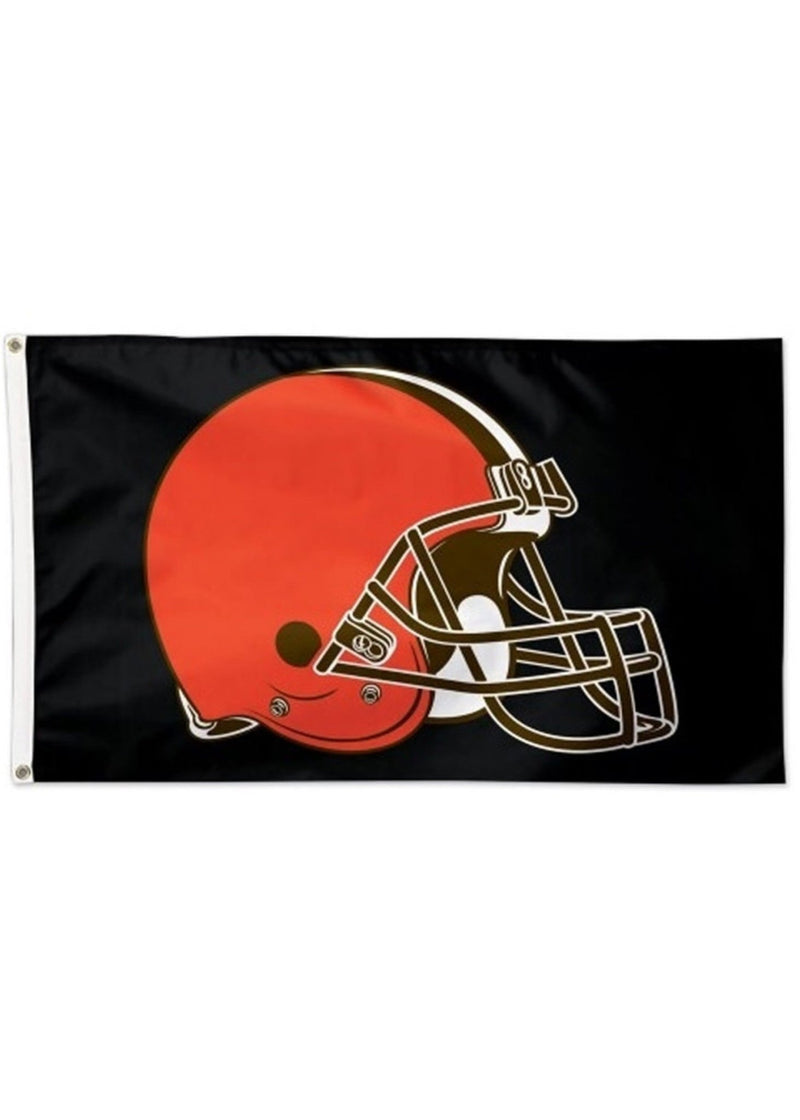 Cleveland Browns 3x5 Helmet Flag on Black - The Flag Lady