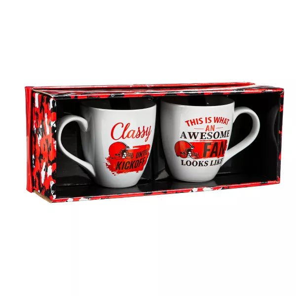 Cleveland Browns Ceramic Cup O'Java 17 oz Gift Set - The Flag Lady