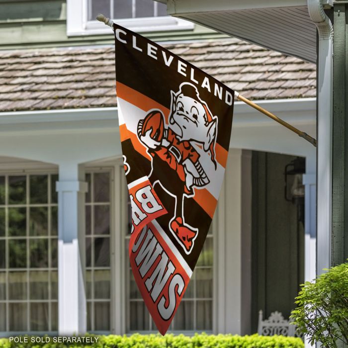 Cleveland Browns / Classic Logo Retro Vertical Flag 28" x 40" - The Flag Lady