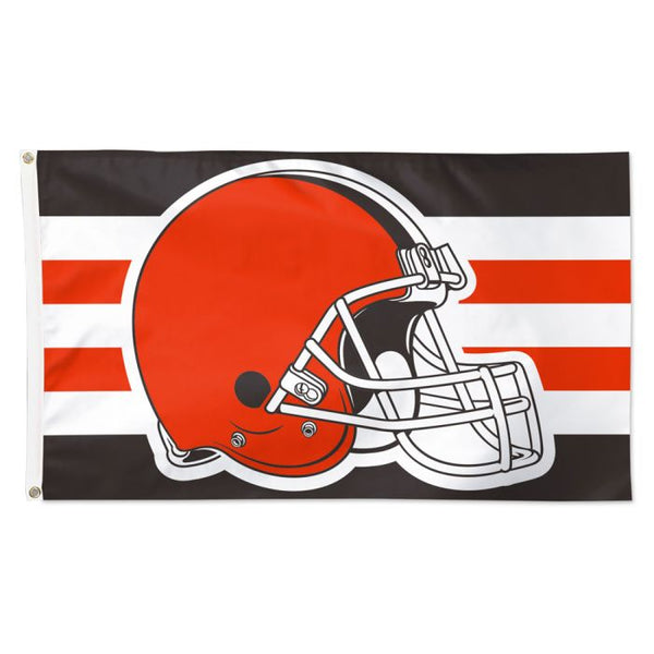 Cleveland Browns W/Stripes Flag - Deluxe 3' X 5' - The Flag Lady