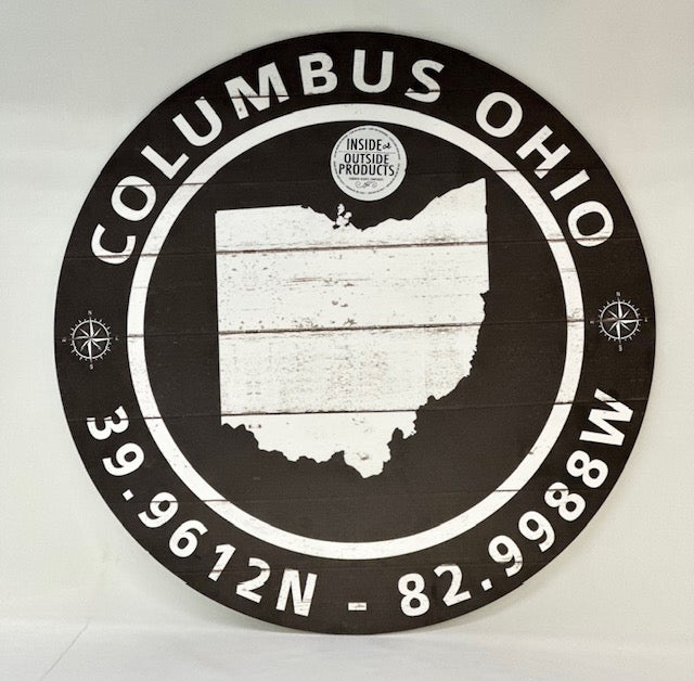 Columbus, Ohio Indoor/Outdoor Circle Sign - The Flag Lady