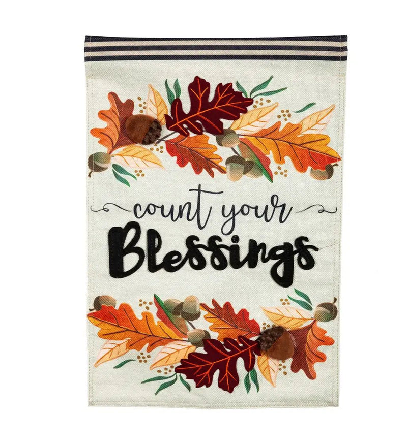 Count Your Blessings Burlap Banner - The Flag Lady