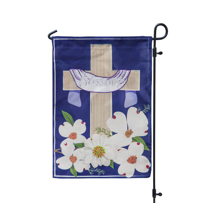 Dogwood Blessings Applique Garden Flag - The Flag Lady