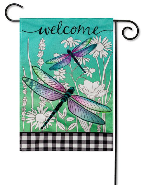 Dragonflies and Wildflowers Garden Flag - The Flag Lady