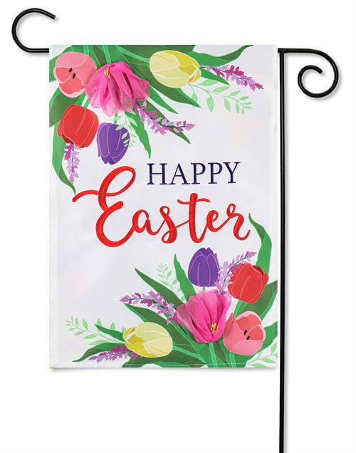 Easter Floral Garden Applique Flag - The Flag Lady