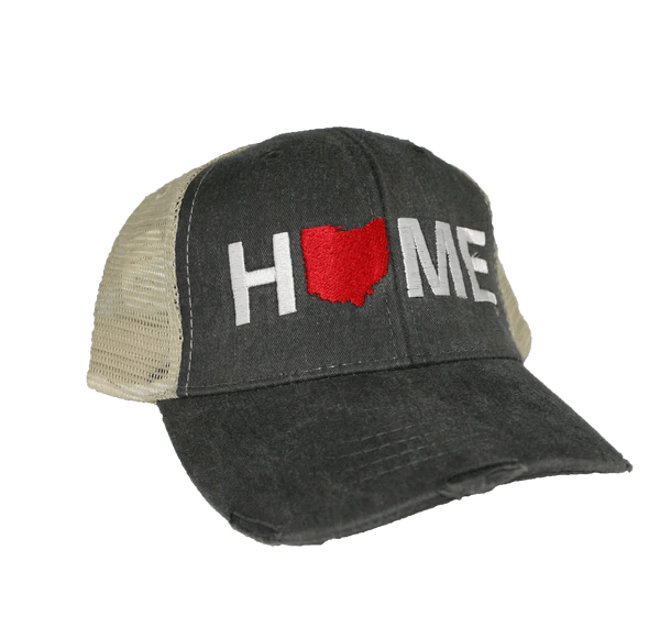 Embroidered Mesh Hat | Home - Red/White - The Flag Lady