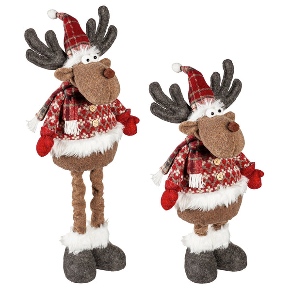 Fabric Christmas Reindeer Table Décor with Telescopic Legs - The Flag Lady