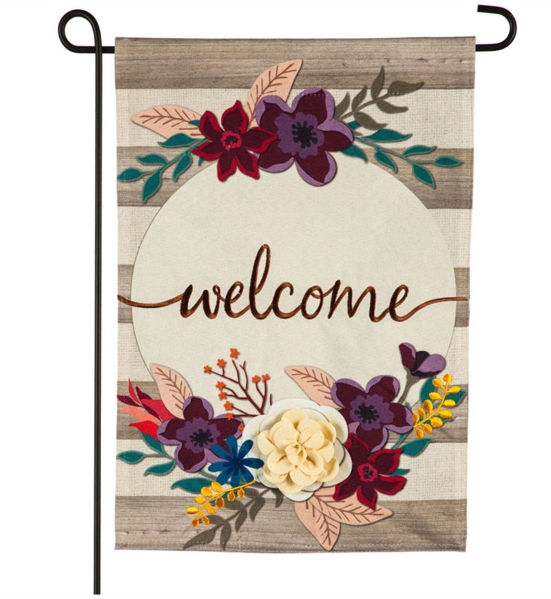 Fall Stripes Welcome Banner & Garden Flags - The Flag Lady