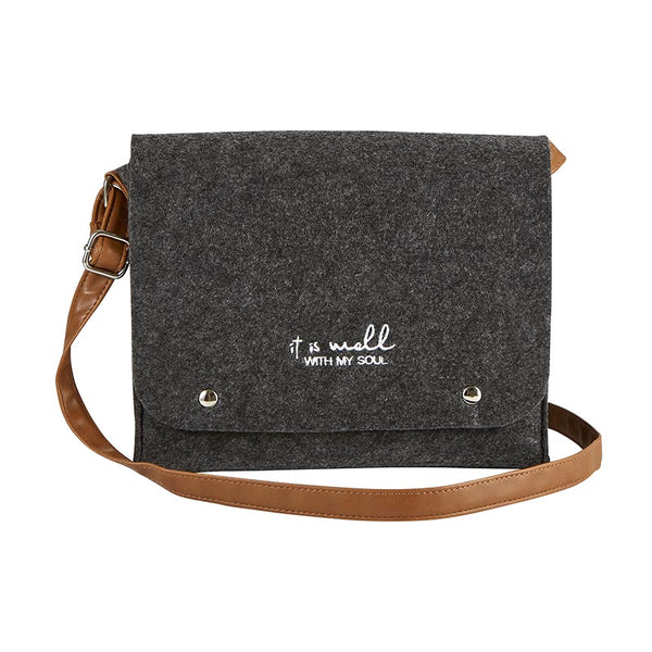 Felt Cross - Body Purse - It is Well with My Soul - The Flag Lady