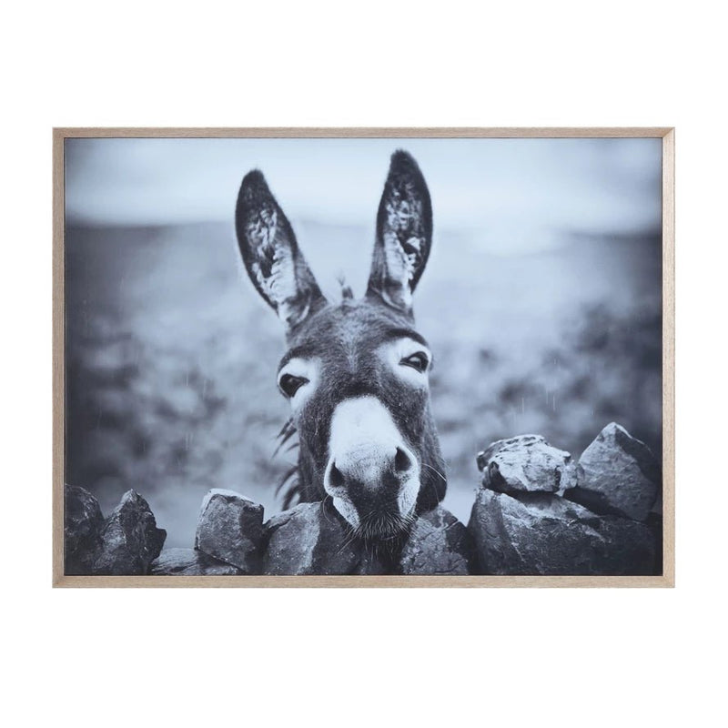 Framed Canvas Wall Decor with Donkey - The Flag Lady