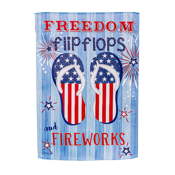 Freedom Flip Flops Suede Garden Flag - The Flag Lady