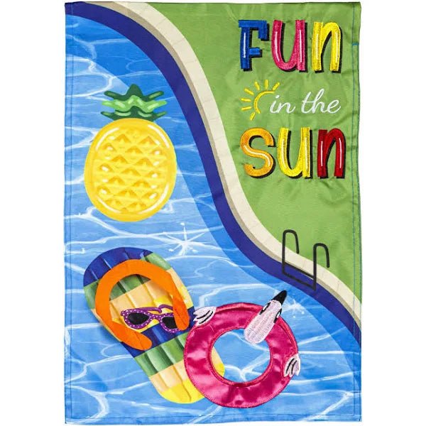 Fun in the Sun Garden Applique Garden Flag - The Flag Lady