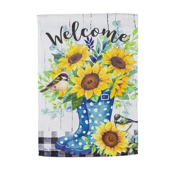 Garden Sunflowers Garden Suede Flag - The Flag Lady