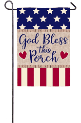 "God Bless This Porch" Burlap Garden Flag - The Flag Lady