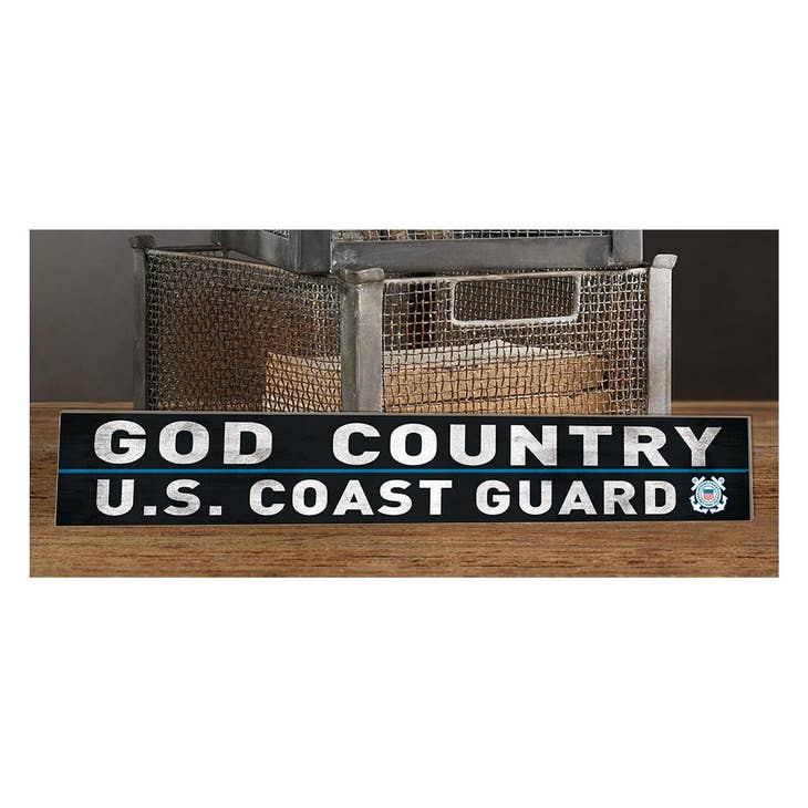 God & Country U.S. Coast Guard Weathered Wood Sign - The Flag Lady