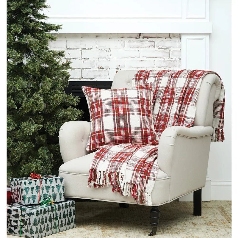 Gracelyn Red and Green Plaid Christmas Throw - The Flag Lady