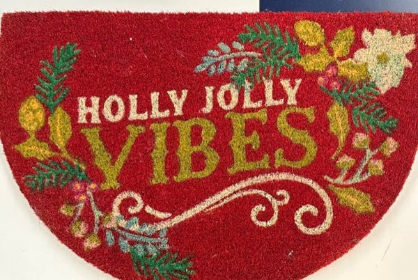 Half Circle Holly Jolly Doormat - The Flag Lady