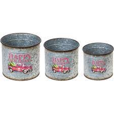 "Happy Holidays" Nested Metal Planter - Set of 3 - The Flag Lady