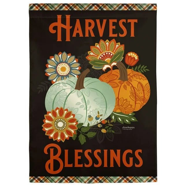 Harvest Blessing Textured Suede Garden Flag - The Flag Lady