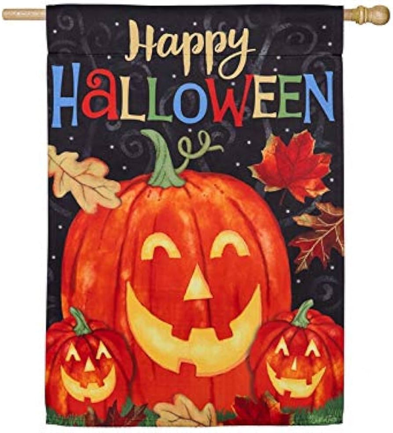 Haunted Halloween Suede Banner - The Flag Lady