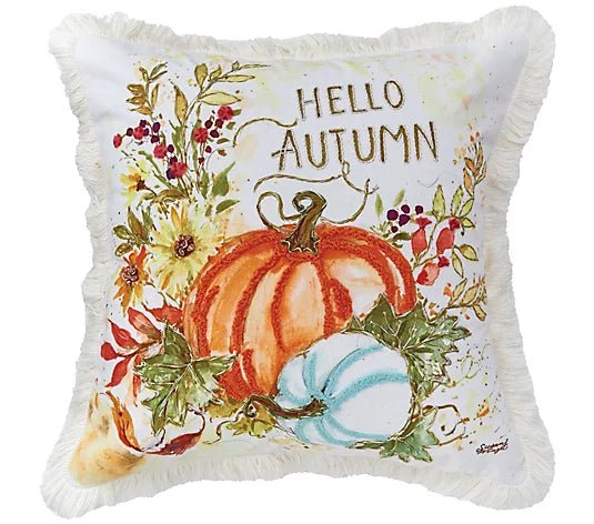 Hello Autumn Pumpkins Pillow - The Flag Lady