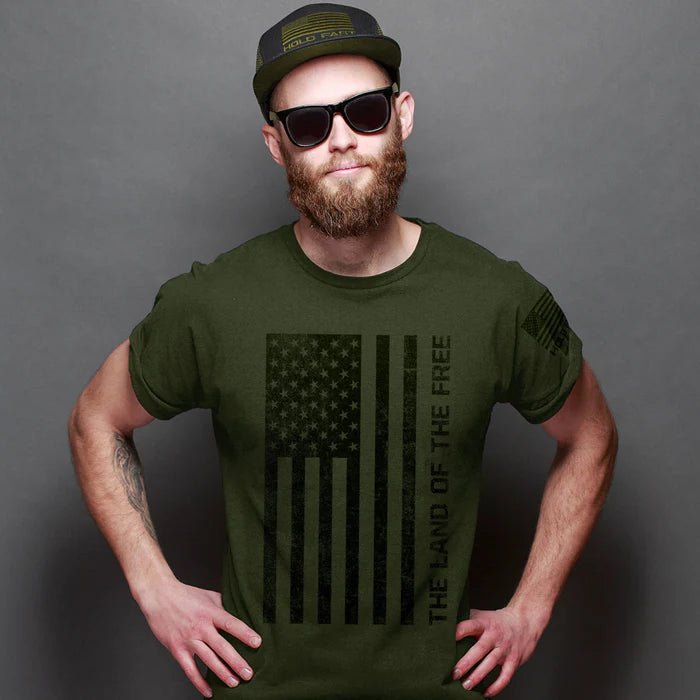 HOLD FAST Mens T - Shirt Freedom Flag - The Flag Lady