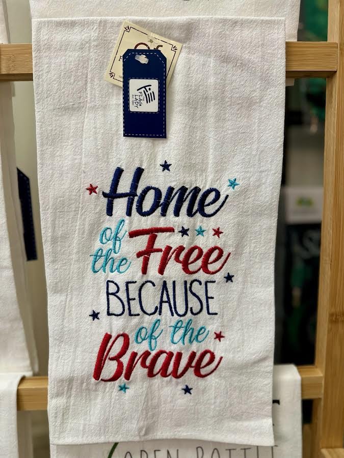 Home of the Free B/C of the Brave Flour Sack Towel - The Flag Lady