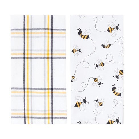 Honey Bee Plaid Towel Set/2 - The Flag Lady