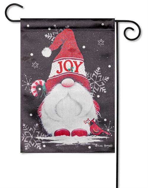 Joy Gnome Lustre Garden Flag - The Flag Lady