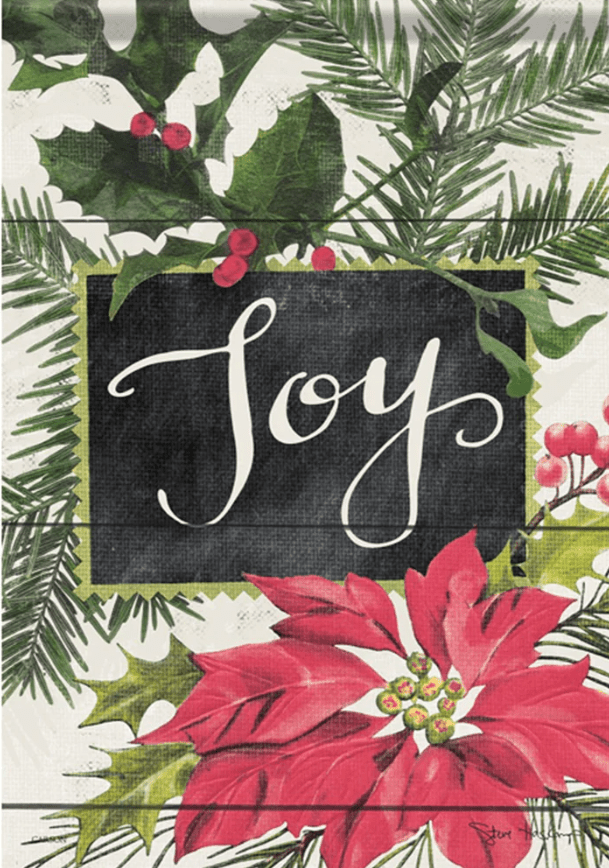 "Joy" Vintage Greenery Dura Soft Banner - The Flag Lady