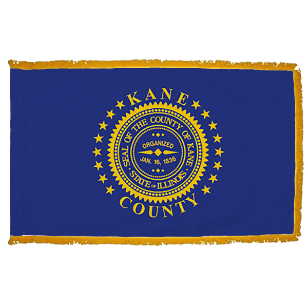 Kane County Illinois Flag - 3x5ft Indoor w/Fringe - The Flag Lady