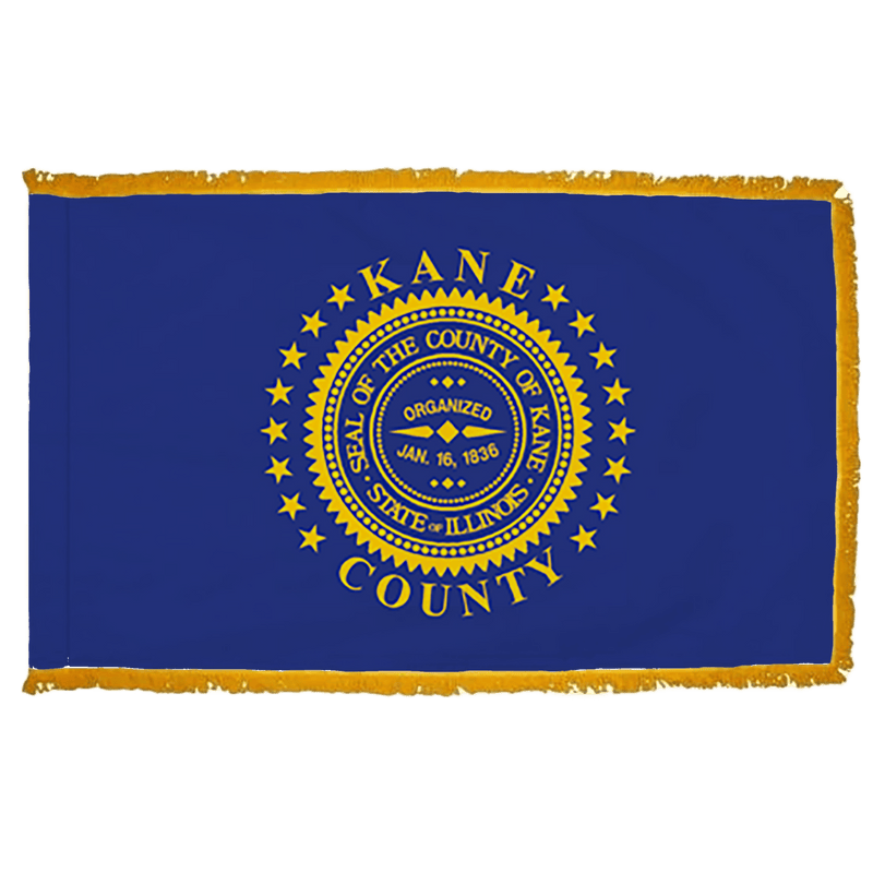 Kane County Illinois Flag - 3x5ft Indoor w/Fringe - The Flag Lady