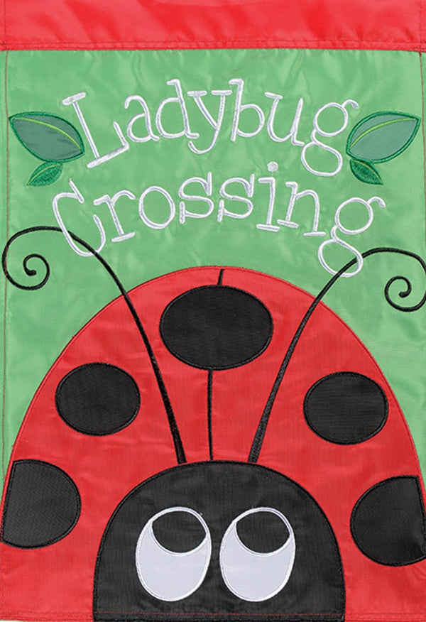 "Lady Bug Crossing" Applique Banner - The Flag Lady