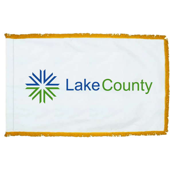 Lake County Illinois Flag - 3x5ft Indoor w/Fringe - The Flag Lady