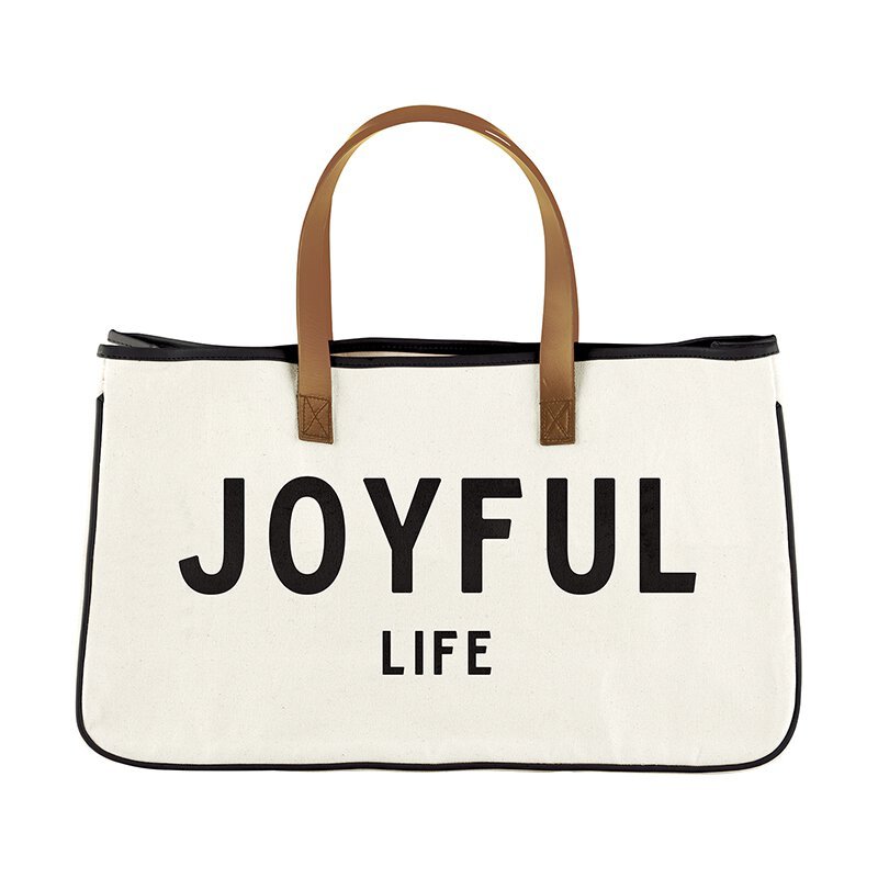 Large Canvas Tote - Joyful Life - The Flag Lady