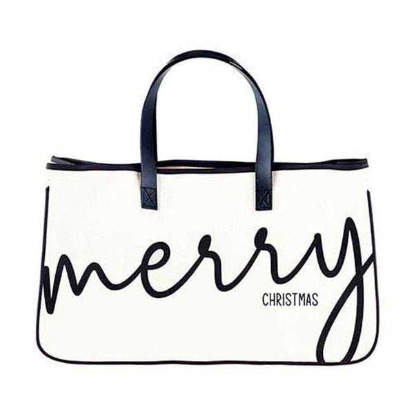 Large Canvas Tote - Merry Christmas - The Flag Lady