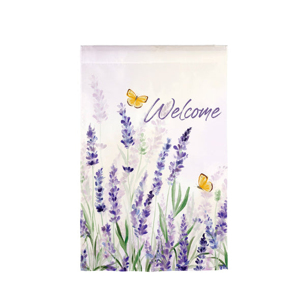 Lavender Fields Burlap Garden Flag - The Flag Lady