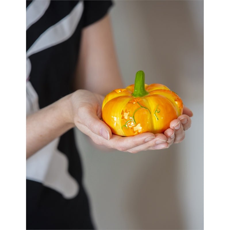 LED Ceramic Light Up Pumpkin Table Decor - The Flag Lady