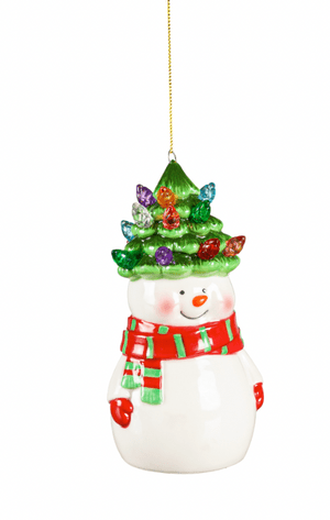 LED Ceramic Ornament with Christmas Tree Hat - The Flag Lady