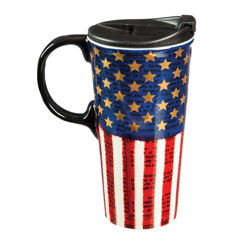 Liberty Flag Ceramic Travel Mug - 17 oz - The Flag Lady