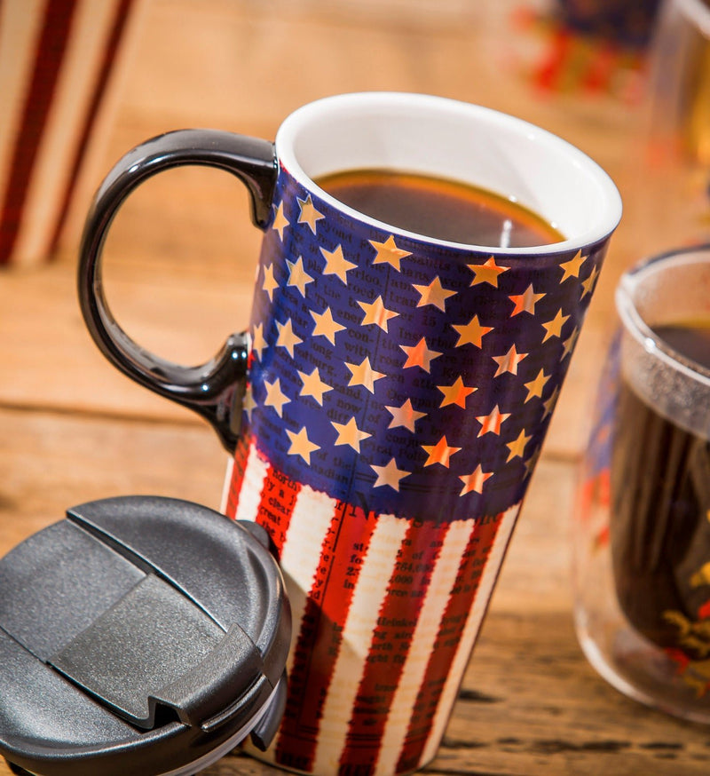 Liberty Flag Ceramic Travel Mug - 17 oz - The Flag Lady