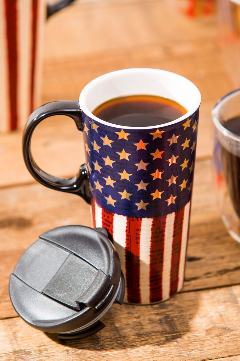 Liberty Flag Ceramic Travel Mug - 17 oz - The Flag Lady