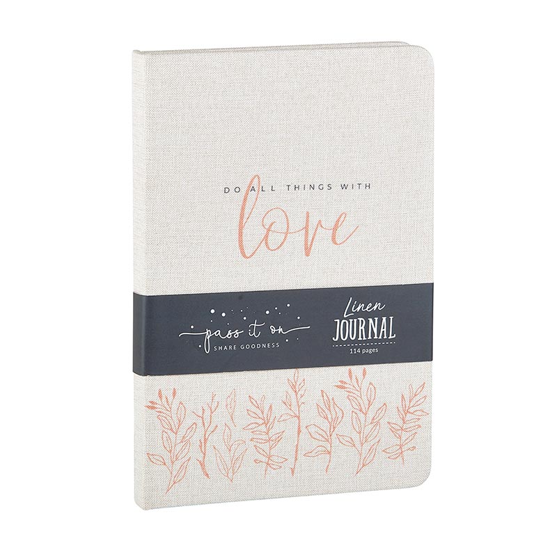 Linen Journal - Do All Things in Love 1Linen Journal - Do All Things in Love 2 Linen Journal - Do All Things in Love - The Flag Lady