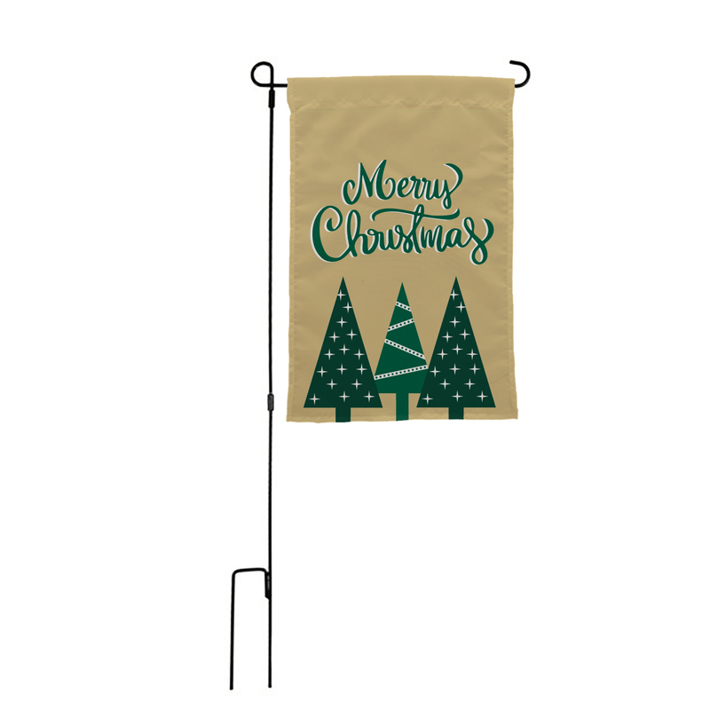 Merry Christmas Green Trees Garden Flag - The Flag Lady