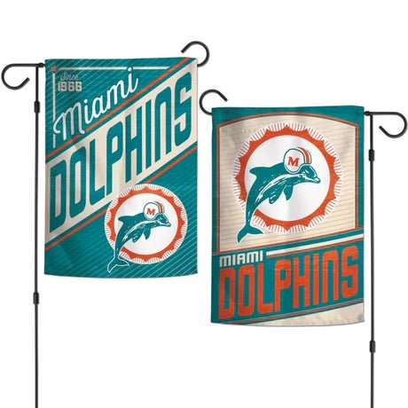 MIAMI DOLPHINS / CLASSIC LOGO RETRO GARDEN FLAGS 2 SIDED - The Flag Lady