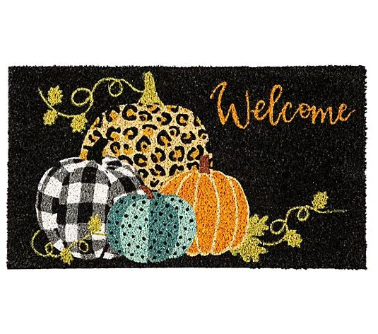 Mixed Print Pumpkins Coir Mat - The Flag Lady