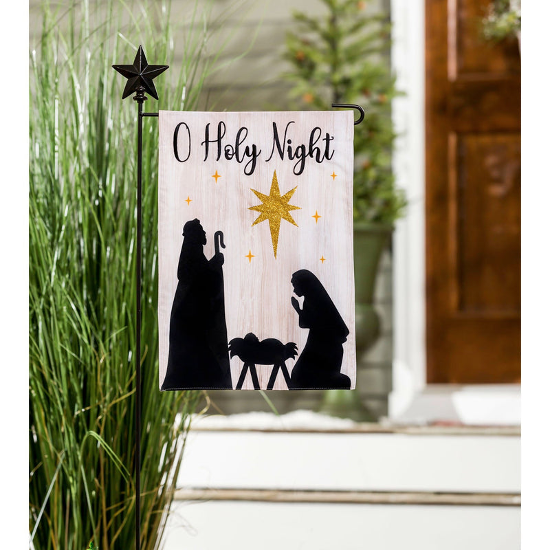 Nativity Silhouette Burlap Garden Flag - The Flag Lady