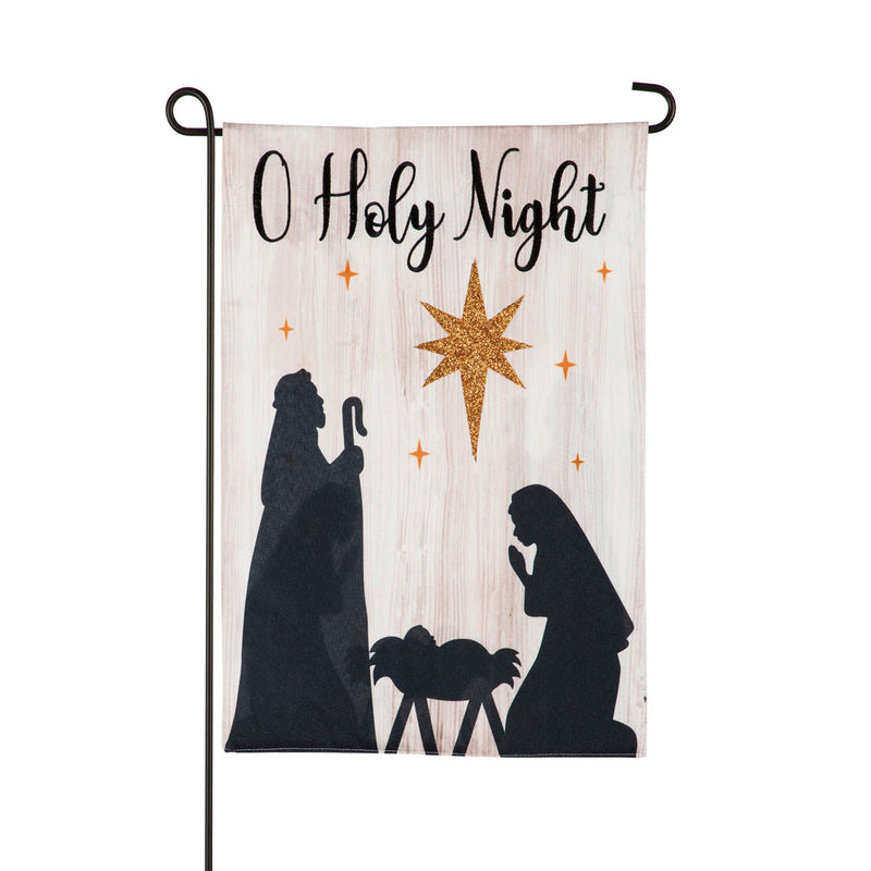 Nativity Silhouette Burlap Garden Flag - The Flag Lady