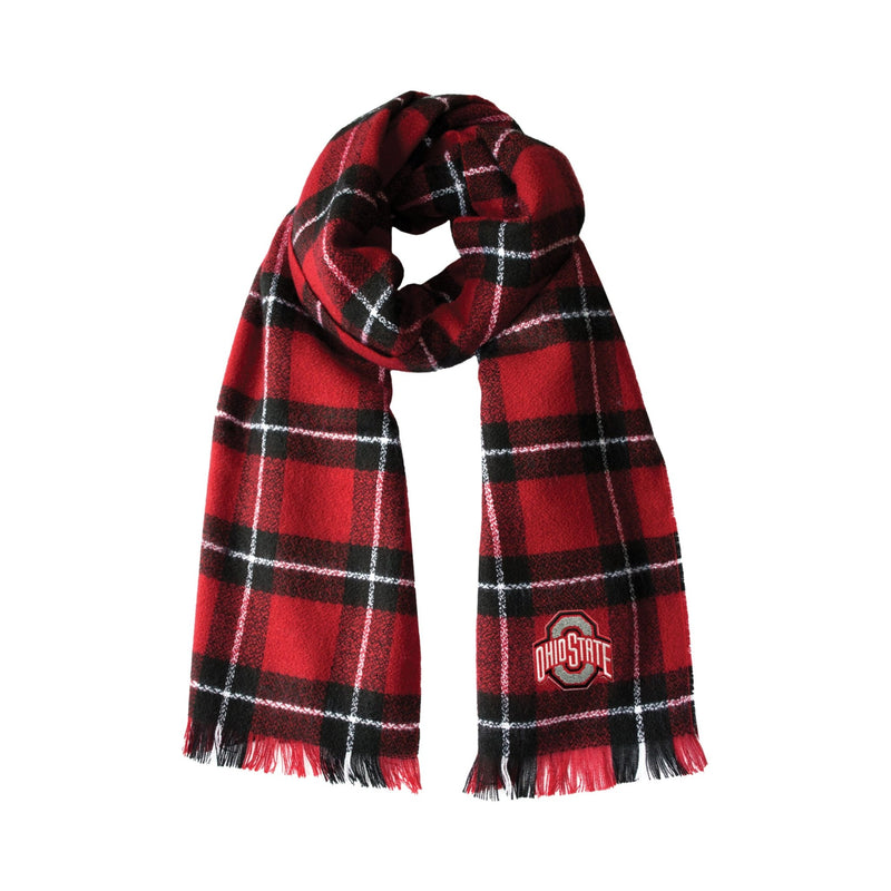 NCAA Ohio State Buckeyes Plaid Blanket Scarf - The Flag Lady